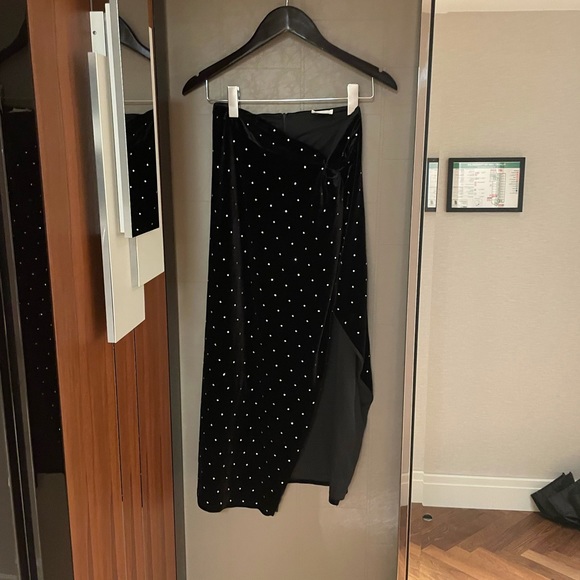 Bobbles & Lace Diamond Of The Season Skirt Black Velvet Skirt Medium - Picture 4 of 9